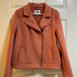 Pink Suede Moto Jacket